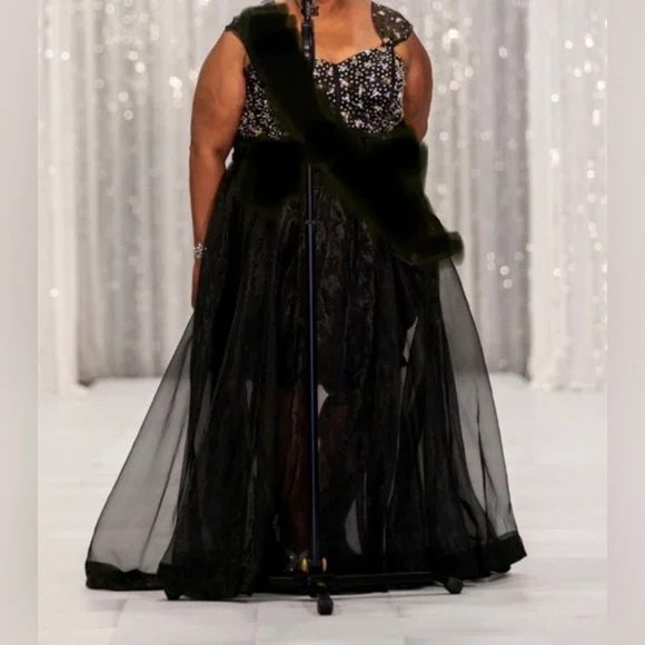 custom made | Dresses | Custom Size 222 Gown Plus Size Rhinestones Sequin  Corset Back Large Bow Formal